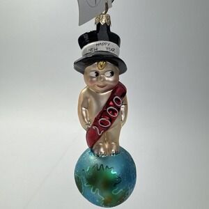 Christopher Radko Millenium Munchkin 2000 Glass Christmas Ornament 99-292-0